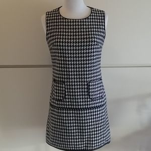 Verve Blk/Wht Slvls. Houndstooth Dress, EUC, Sz,Sm